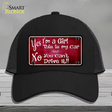 Yes Im A Girl Novelty License Plate Hat Mesh / Black