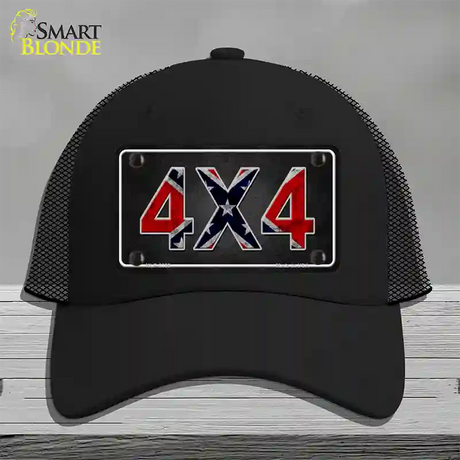 4x4 Confederate Novelty License Plate Hat Mesh / Black