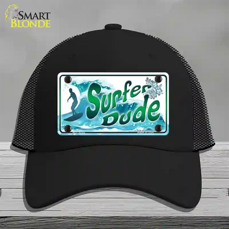 Surfer Dude Novelty License Plate Hat Mesh / Black