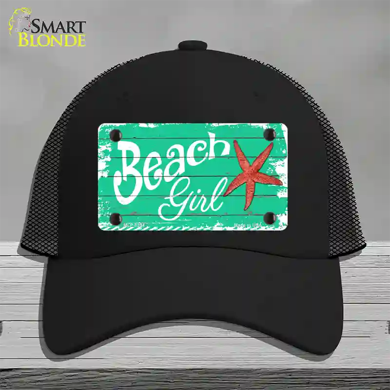 Beach Girl Novelty License Plate Hat Mesh / Black