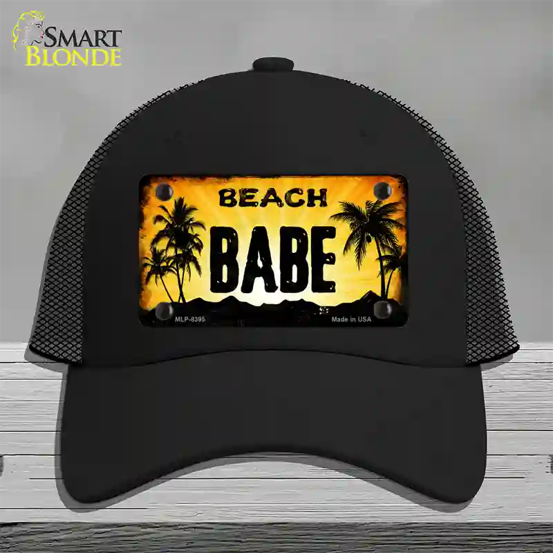 Beach Babe Novelty License Plate Hat Mesh / Black