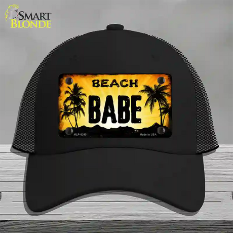 Beach Babe Novelty License Plate Hat Mesh / Black