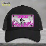 Bike Like A Girl Novelty License Plate Hat Mesh / Black