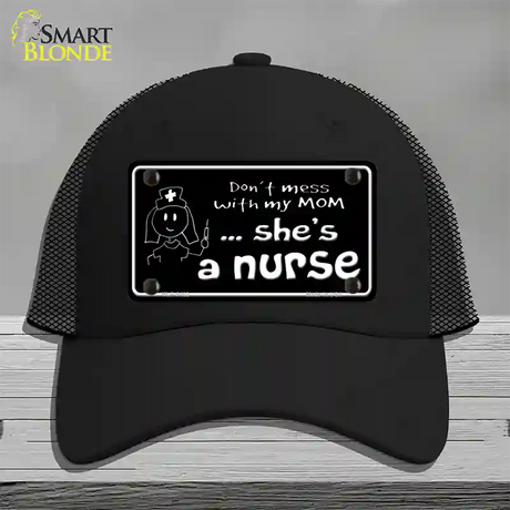 Dont Mess With My Mom Novelty License Plate Hat Mesh / Black