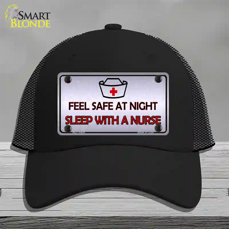 Feel Safe At Night Novelty License Plate Hat Mesh / Black