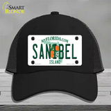 Sanibel Florida Novelty License Plate Hat Mesh / Black