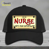 Im A Nurse Tan Novelty License Plate Hat Mesh / Black