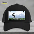 Wyoming State Novelty License Plate Hat Mesh / Black