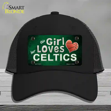 This Girl Loves Her Celtics Novelty License Plate Hat Mesh / Black