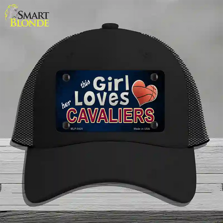 This Girl Loves Her Cavaliers Novelty License Plate Hat Mesh / Black