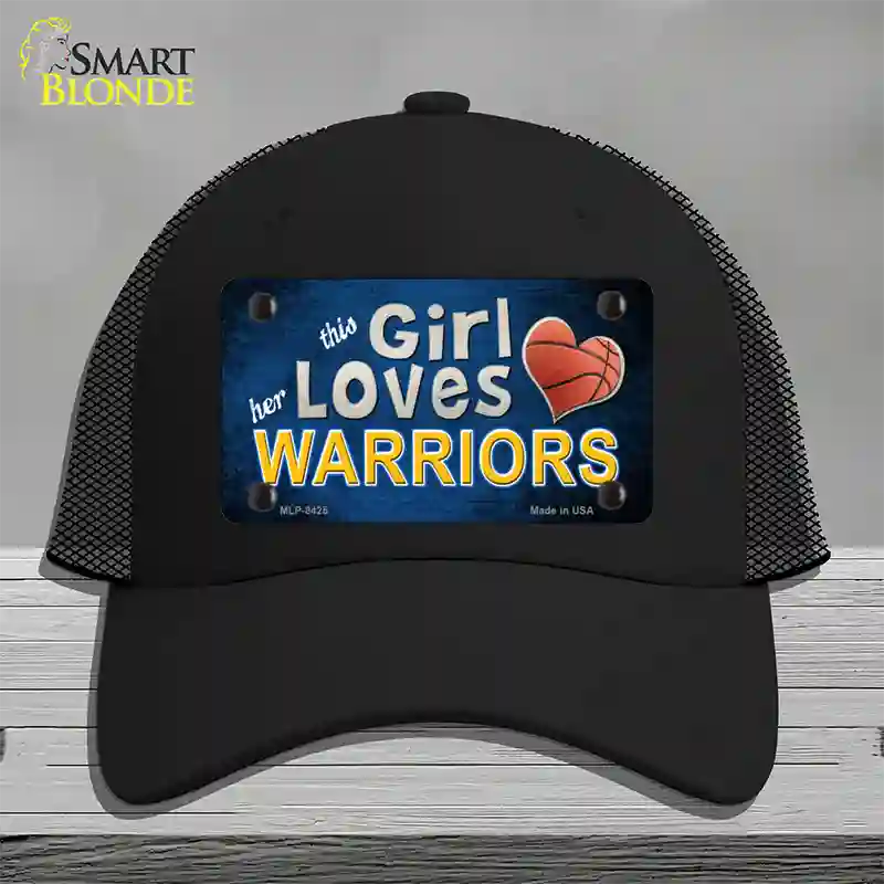 This Girl Loves Her Warriors Novelty License Plate Hat Mesh / Black