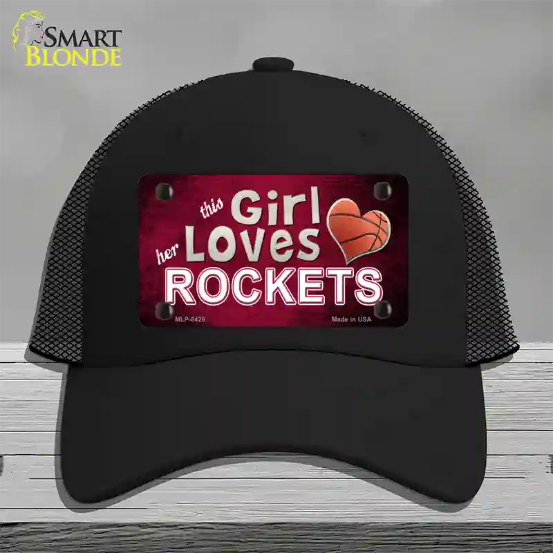 This Girl Loves Her Rockets Novelty License Plate Hat Mesh / Black