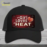 This Girl Loves Her Heat Novelty License Plate Hat Mesh / Black