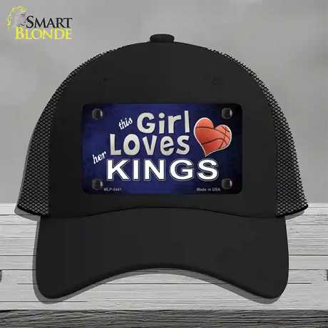 This Girl Loves Her Kings Novelty License Plate Hat Mesh / Black