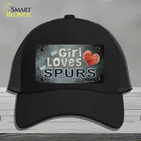 This Girl Loves Her Spurs Novelty License Plate Hat Mesh / Black