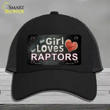 This Girl Loves Her Raptors Novelty License Plate Hat Mesh / Black