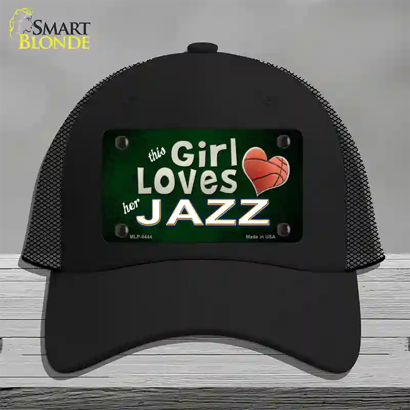 This Girl Loves Her Jazz Novelty License Plate Hat Mesh / Black