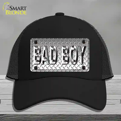 Bad Boy Diamond Novelty License Plate Hat Mesh / Black