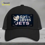 This Girl Loves Her Jets Hockey Novelty License Plate Hat Mesh / Black