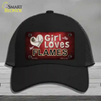 This Girl Loves Her Flames Novelty License Plate Hat Mesh / Black