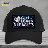 This Girl Loves Her Blue Jackets Novelty License Plate Hat Mesh / Black