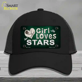 This Girl Loves Her Stars Novelty License Plate Hat Mesh / Black