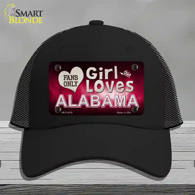 This Girl Loves Alabama Novelty License Plate Hat Mesh / Black