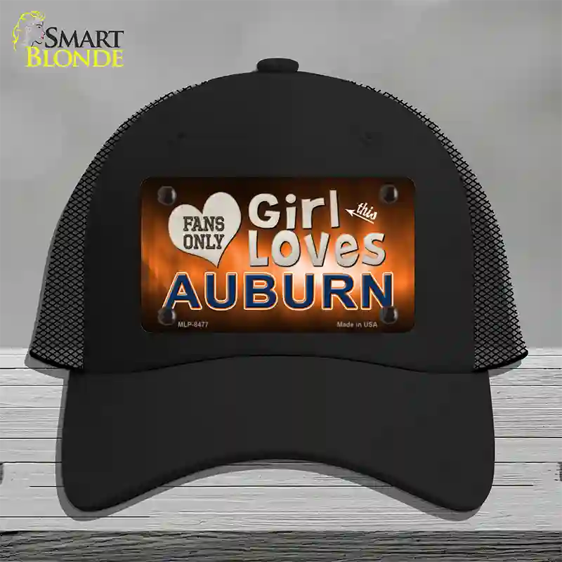 This Girl Loves Auburn Novelty License Plate Hat Mesh / Black