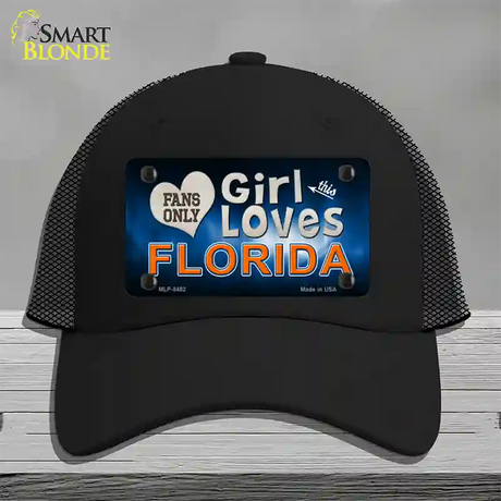 This Girl Loves Florida Novelty License Plate Hat Mesh / Black