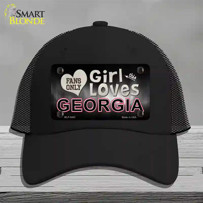 This Girl Loves Georgia Novelty License Plate Hat Mesh / Black