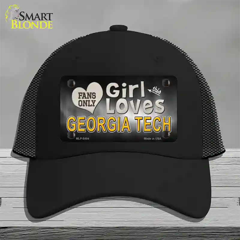 This Girl Loves Georgia Tech Novelty License Plate Hat Mesh / Black