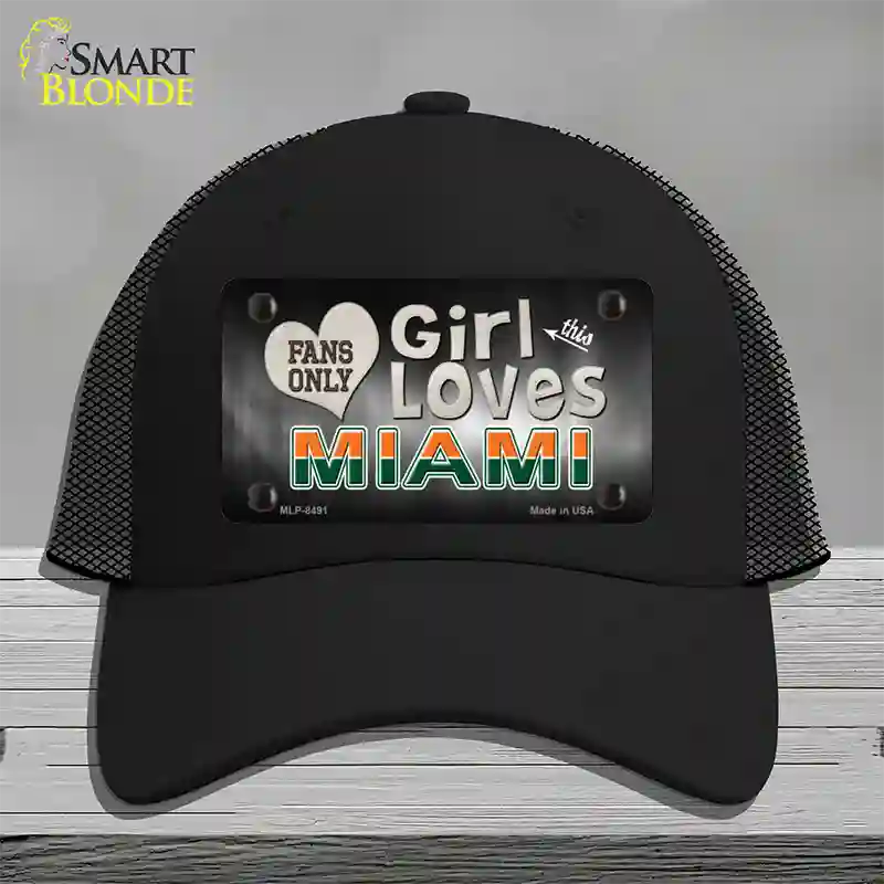 This Girl Loves Miami Novelty License Plate Hat Mesh / Black