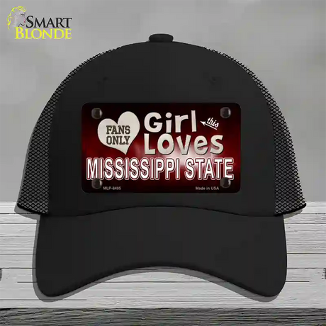 This Girl Loves Mississippi State Novelty License Plate Hat Mesh / Black