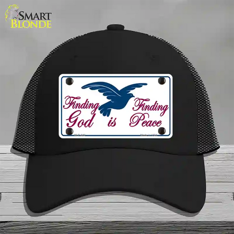 Finding God Finding Peace Novelty License Plate Hat Mesh / Black