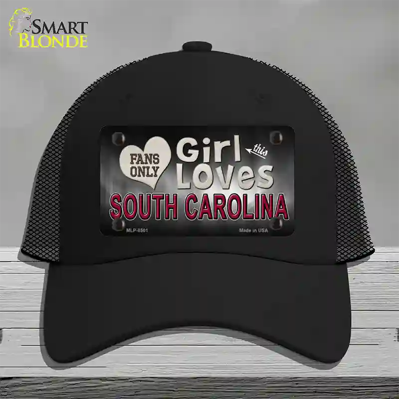 This Girl Loves South Carolina Novelty License Plate Hat Mesh / Black