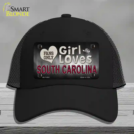 This Girl Loves South Carolina Novelty License Plate Hat Mesh / Black