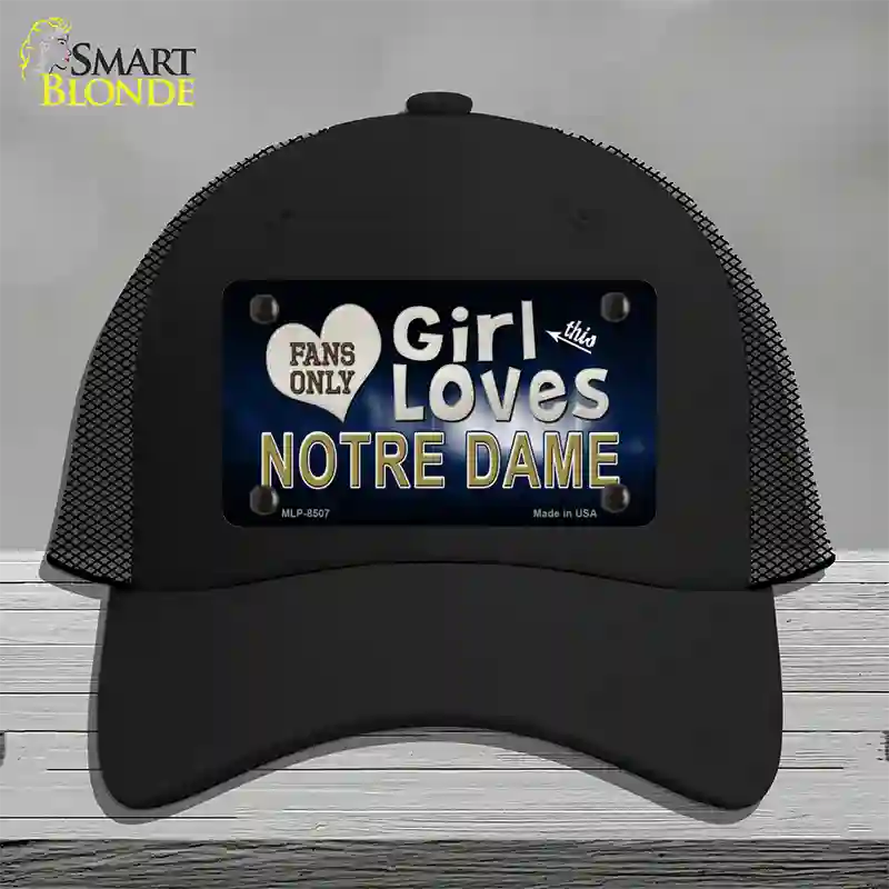 This Girl Loves Notre Dame Novelty License Plate Hat Mesh / Black