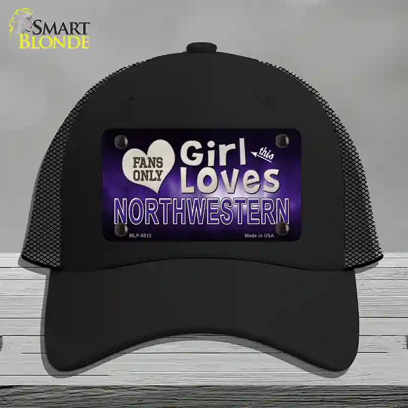 This Girl Loves Northwestern Novelty License Plate Hat Mesh / Black