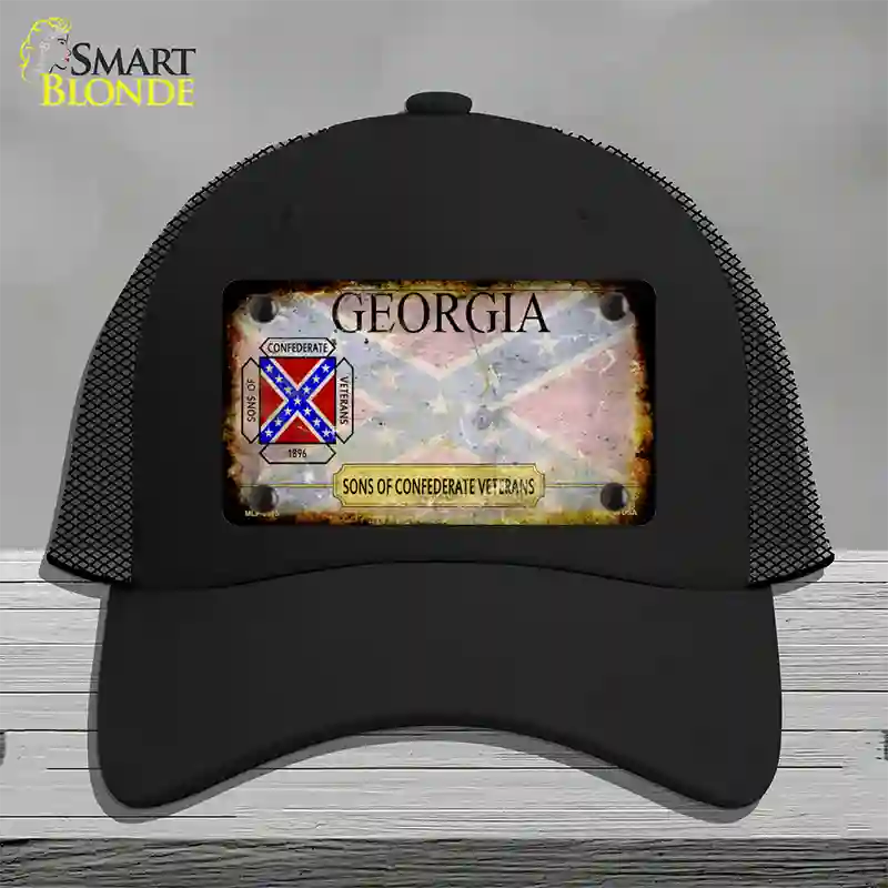 Georgia Rusty State Novelty License Plate Hat Mesh / Black