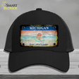 Michigan Rusty State Novelty License Plate Hat Mesh / Black