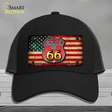 American Route 66 Neon Novelty License Plate Hat Mesh / Black