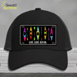 Live Love Kayak Novelty License Plate Hat Mesh / Black