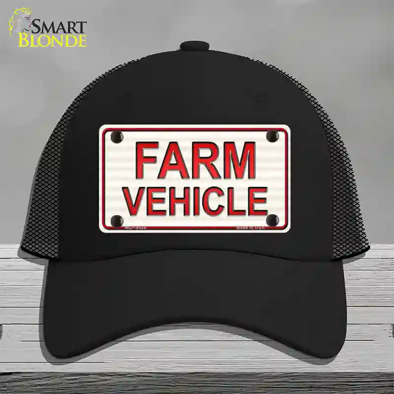 Farm Vehicle Novelty License Plate Hat Mesh / Black