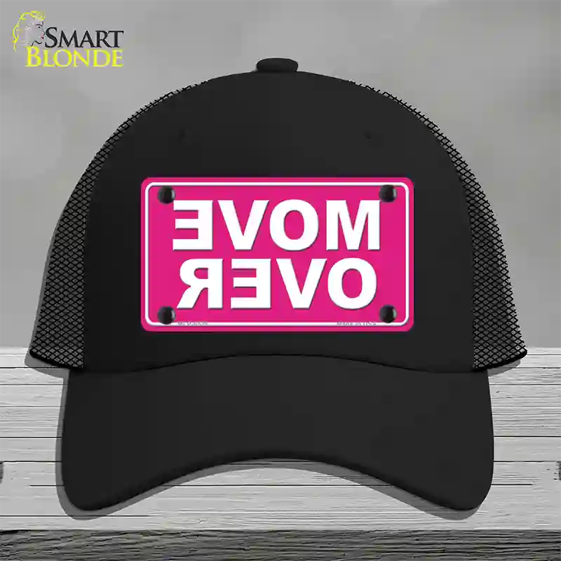 Move Over Pink Novelty License Plate Hat Mesh / Black