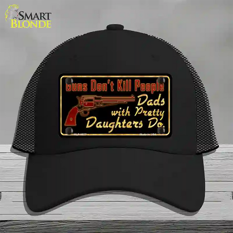 Guns Dont Kill People Novelty License Plate Hat Mesh / Black