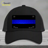 Police Diamond Thin Blue Line Novelty License Plate Hat Mesh / Black