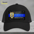 Police Badge Thin Blue Line Novelty License Plate Hat Mesh / Black