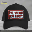 Evil Wicked Mean & Nasty Novelty License Plate Hat Mesh / Black