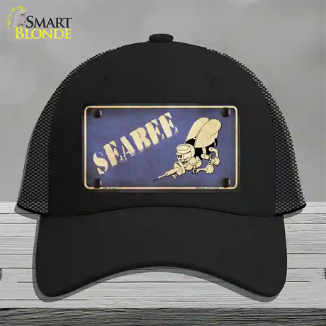 Seabee Novelty License Plate Hat Mesh / Black