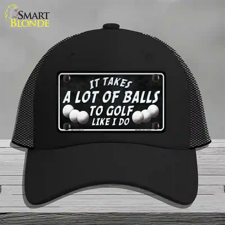 A Lot Of Balls Novelty License Plate Hat Mesh / Black